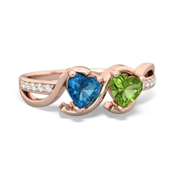 London Topaz Side By Side 14K Rose Gold ring R3090