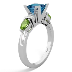 London Topaz 6Mm Princess Eternal Embrace Engagement 14K White Gold ring C2002