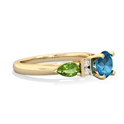 London Topaz 6Mm Round Eternal Embrace Engagement 14K Yellow Gold ring R2005