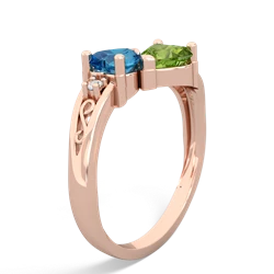 London Topaz Snuggling Hearts 14K Rose Gold ring R2178