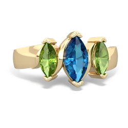 London Topaz Three Peeks 14K Yellow Gold ring R2433