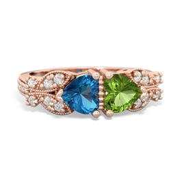 London Topaz Diamond Butterflies 14K Rose Gold ring R5601