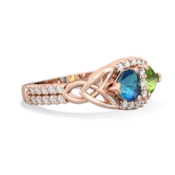 London Topaz Sparkling Celtic Knot 14K Rose Gold ring R2645