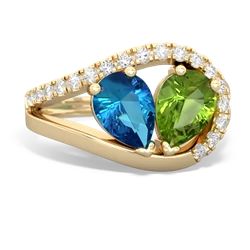 London Topaz Nestled Heart Keepsake 14K Yellow Gold ring R5650