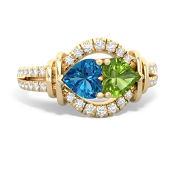 London Topaz Art-Deco Keepsake 14K Yellow Gold ring R5630