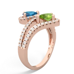 London Topaz Diamond Dazzler 14K Rose Gold ring R3000