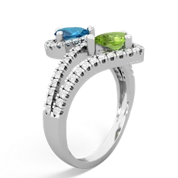 London Topaz Diamond Dazzler 14K White Gold ring R3000