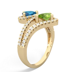 London Topaz Diamond Dazzler 14K Yellow Gold ring R3000