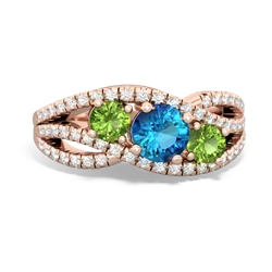 London Topaz Three Stone Aurora 14K Rose Gold ring R3080