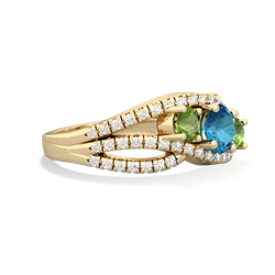 London Topaz Three Stone Aurora 14K Yellow Gold ring R3080