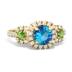 London Topaz Regal Halo 14K Yellow Gold ring R5350