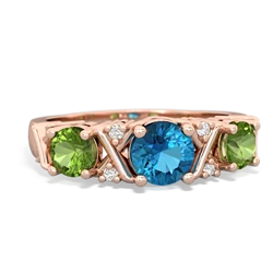 London Topaz Hugs And Kisses 14K Rose Gold ring R5016