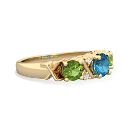 London Topaz Hugs And Kisses 14K Yellow Gold ring R5016