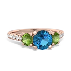 London Topaz Pave Trellis 14K Rose Gold ring R5500