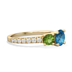 London Topaz Pave Trellis 14K Yellow Gold ring R5500