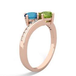 London Topaz Channel Set Two Stone 14K Rose Gold ring R5303