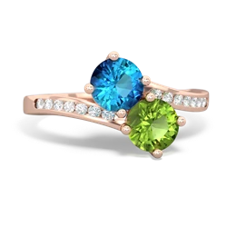 London Topaz Channel Set Two Stone 14K Rose Gold ring R5303