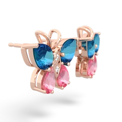 London Topaz Butterfly 14K Rose Gold earrings E2215