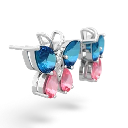 London Topaz Butterfly 14K White Gold earrings E2215