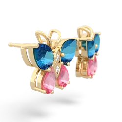 London Topaz Butterfly 14K Yellow Gold earrings E2215