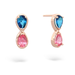 London Topaz Infinity 14K Rose Gold earrings E5050