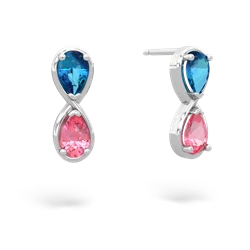 London Topaz Infinity 14K White Gold earrings E5050