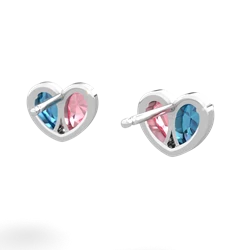 London Topaz 'Our Heart' 14K White Gold earrings E5072