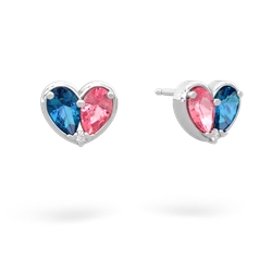 London Topaz 'Our Heart' 14K White Gold earrings E5072