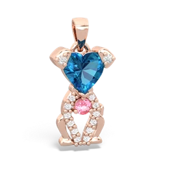 London Topaz Puppy Love 14K Rose Gold pendant P5800