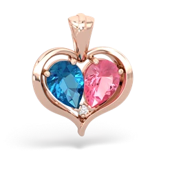 London Topaz Two Become One 14K Rose Gold pendant P5330