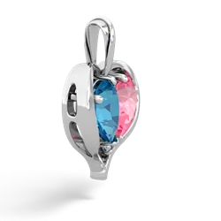 London Topaz Two Become One 14K White Gold pendant P5330