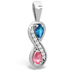 London Topaz Diamond Infinity 14K White Gold pendant P5390