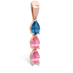 London Topaz Dew Drops 14K Rose Gold pendant P2251