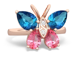 London Topaz Butterfly 14K Rose Gold ring R2215