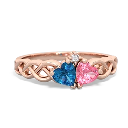 London Topaz Heart To Heart Braid 14K Rose Gold ring R5870