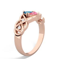 London Topaz Keepsake Celtic Knot 14K Rose Gold ring R5300