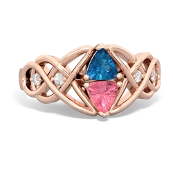 London Topaz Keepsake Celtic Knot 14K Rose Gold ring R5300