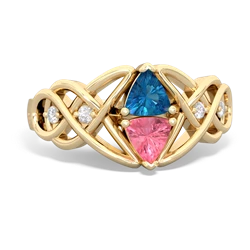 London Topaz Keepsake Celtic Knot 14K Yellow Gold ring R5300