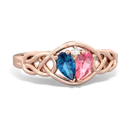 London Topaz Celtic Love Knot 14K Rose Gold ring R5420