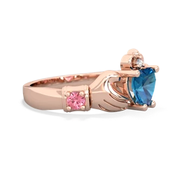 London Topaz Claddagh Keepsake 14K Rose Gold ring R5245