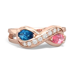 London Topaz Diamond Infinity 14K Rose Gold ring R5390