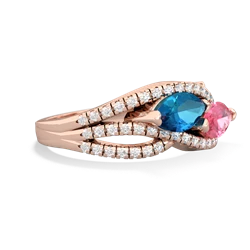 London Topaz Diamond Rivers 14K Rose Gold ring R3070