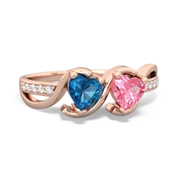 London Topaz Side By Side 14K Rose Gold ring R3090