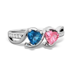 London Topaz Side By Side 14K White Gold ring R3090