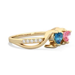 London Topaz Side By Side 14K Yellow Gold ring R3090