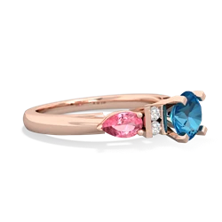 London Topaz 6Mm Round Eternal Embrace Engagement 14K Rose Gold ring R2005