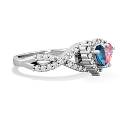 London Topaz Diamond Twist 'One Heart' 14K White Gold ring R2640HRT