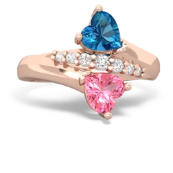 London Topaz Heart To Heart 14K Rose Gold ring R2064