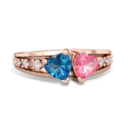 London Topaz Heart To Heart 14K Rose Gold ring R3342