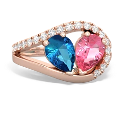 London Topaz Nestled Heart Keepsake 14K Rose Gold ring R5650